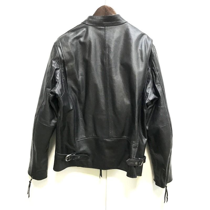 Liugoo Leathers  レザージャケット【3L】 黒  ライナー付 Liugoo Leathers リューグーレザーズ メッシュレザ−シングル