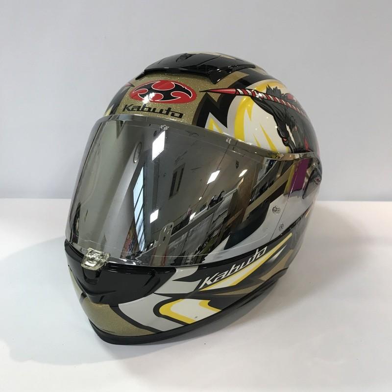 OGK KABUTO オージーケーカブト AEROBLADE5 KNIGHT フルフェイスヘルメット Mサイズ ブラックゴールド ミラー ...