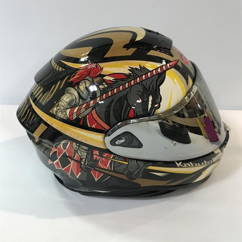 OGK KABUTO オージーケーカブト AEROBLADE5 KNIGHT フルフェイスヘルメット Mサイズ ブラックゴールド ミラー ...