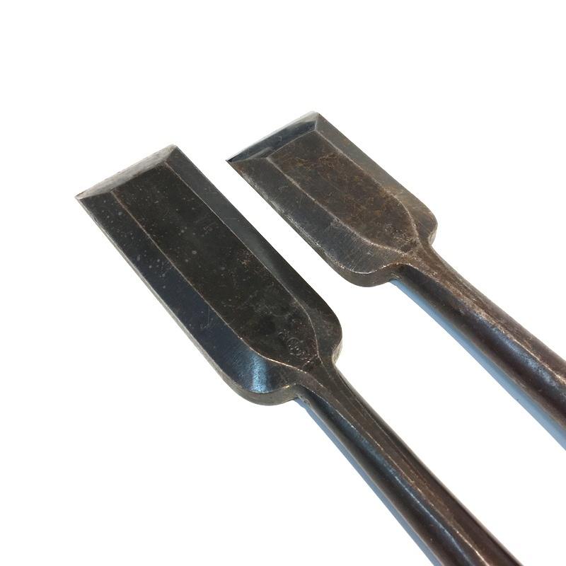 安永 突き鑿 2本セット のみ ノミ 職人用 本職 古道具 大工道具 時代物 