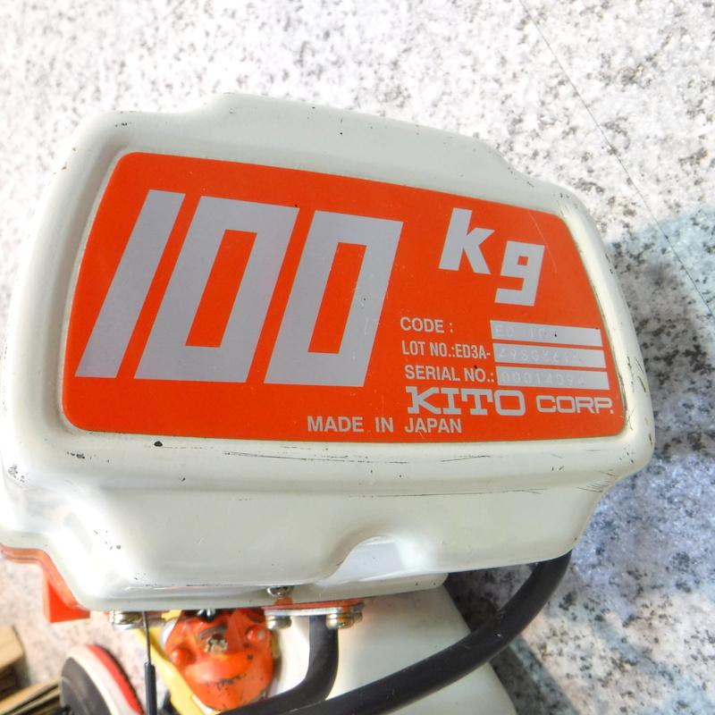 KITO キトーセレクト 電動ホイスト ED10S 100kg 100v 揚程約3m KITO キトーセレクト 電動ホイスト ED10S 100kg 100v 揚程約3m