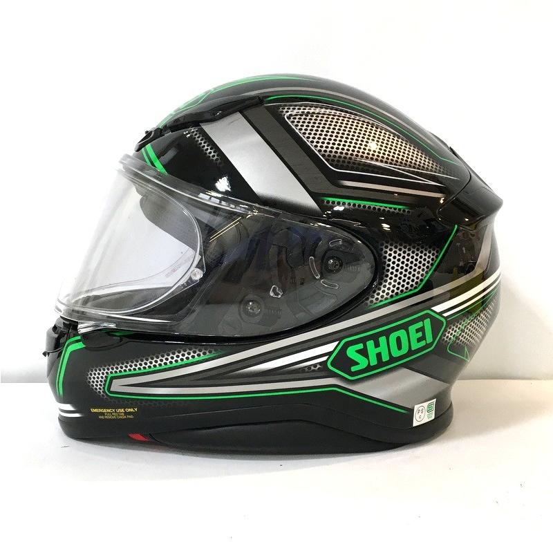 SHOEI フルフェイスヘルメット ホワイト・ブラック・グリーン SHOEI ショウエイ Z-7 DOMINANCE フルフェイスヘルメット 除菌消臭済 L