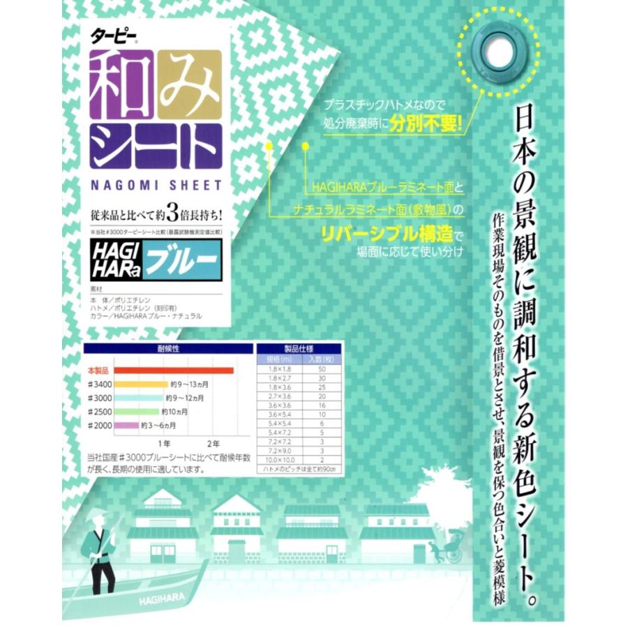 荻原工業日本製ブルー シートターピー 和み 3.6*5.4 リバーシブル 養生 カバー 生活防水 |  | 01