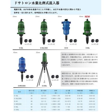 液肥混入器 イリテック ドサトロン D-8RE3000 40mm ユニオン付 : 散水