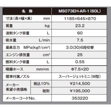 ★動作確認済み 丸山製作所　エンジン動噴　MS073EH-AR-1(60L） 【CE2730131488】(98980円)