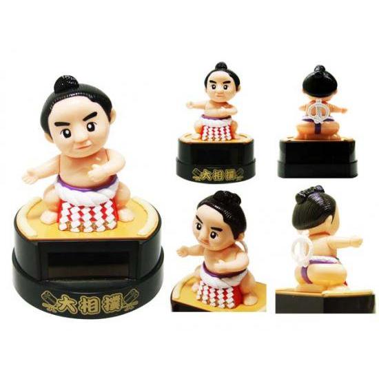 ソーラー人形 大相撲 サンタ 玩具 ソーラーパワー 可愛い すもう 首