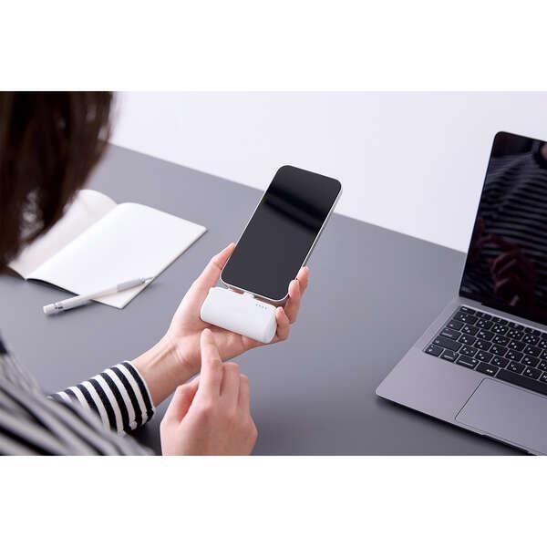 DE-C59L-5000SWH エレコム 直挿しモバイルバッテリー Lightning 5000mAh コンパクトサイズ  iPhone用 スマートフォン用 タブレット用 | ELECOM | 05