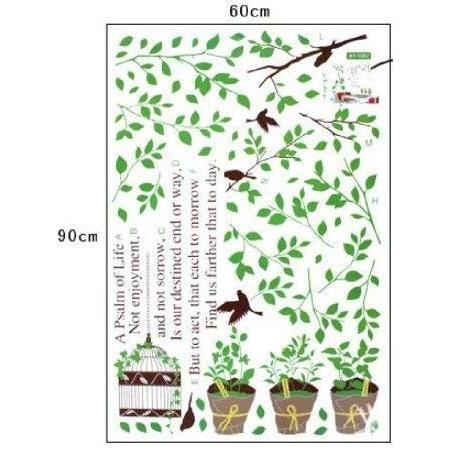 ウォールステッカー W03 花 壁紙 植物 北欧 木 飾り 壁紙シール おしゃれ 模様替え 簡単 はがせる キッチン ダイニング 木 自然 庭 鳥｜sunsway-onlineshop｜05