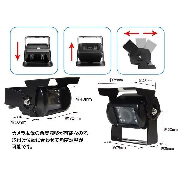 バックモニター バックカメラ 7インチ 4分割 モニター セット LED 高
