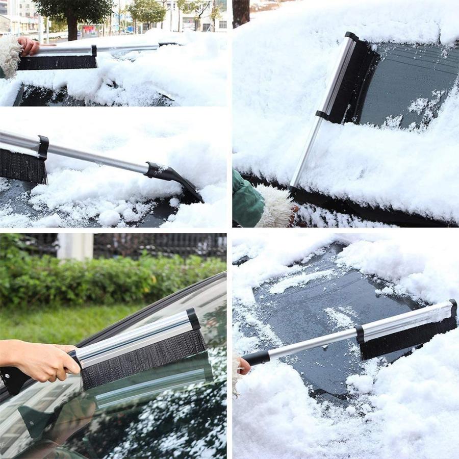 スノーブラシ 車用 除雪ブラシ アイススクレーパー 雪シャベル スノー