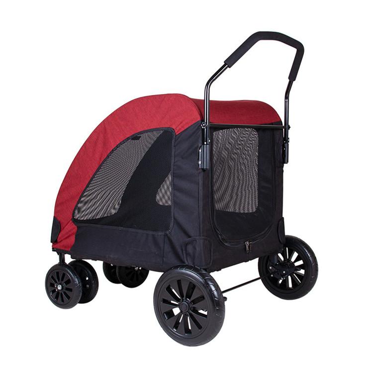 犬用キャリーカート 中型犬／大型犬／多頭用 折り畳み レッド