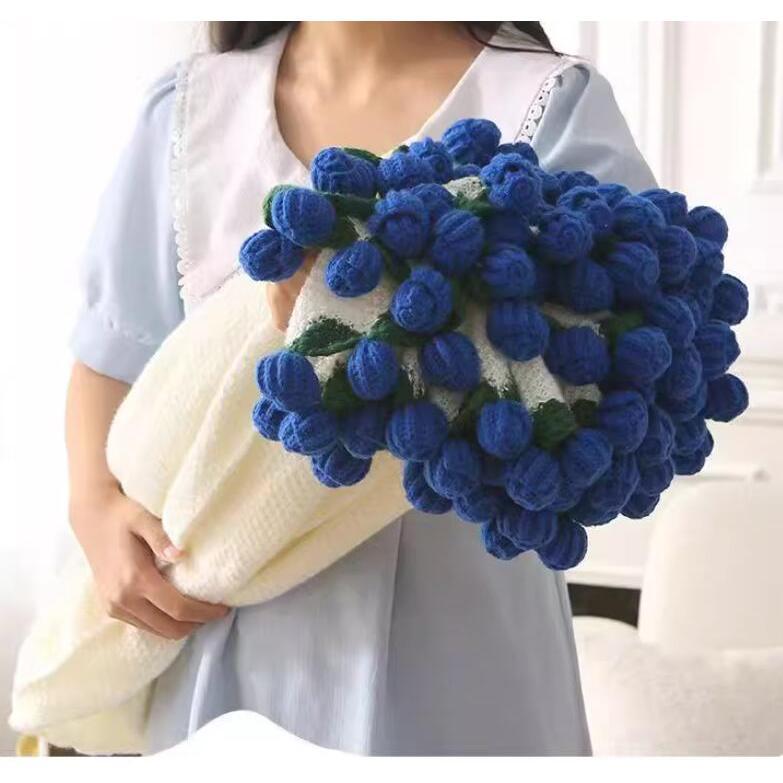 花束ブランケット 可愛い 手編み薔薇 レッド バラ ブーケブランケット