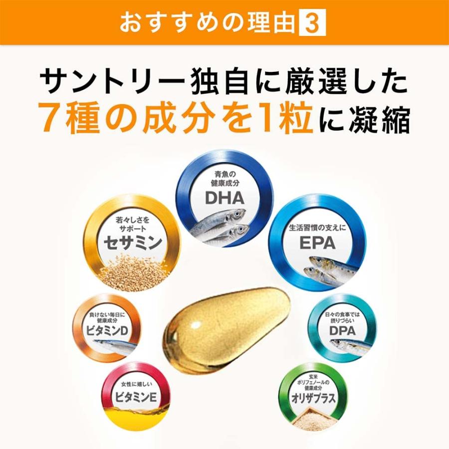 【2個セット】サントリー DHA&EPA＋セサミンEX オメガ3脂肪酸 DHA EPA サプリ 120粒入/約30日分｜suntorywellness｜07