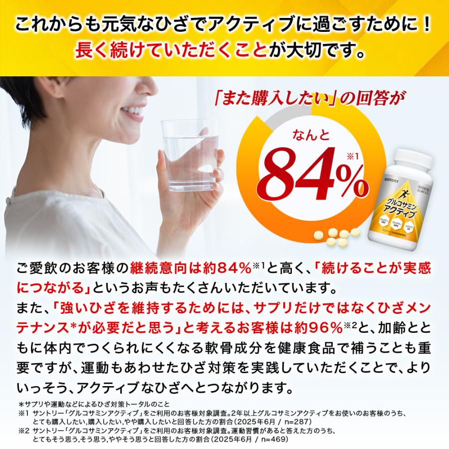 サントリーウエルネス グルコサミンアクティブ ひざ サプリ 180粒(約1
