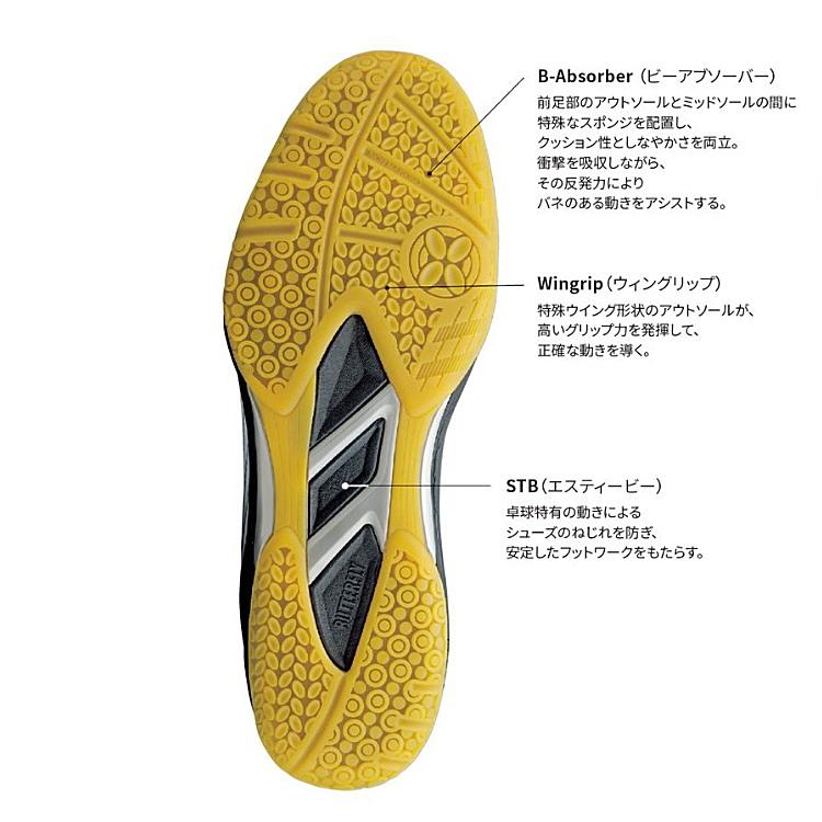 レゾライン 卓球シューズ バタフライ BUTTERFLY ギグ 男女兼用 93660