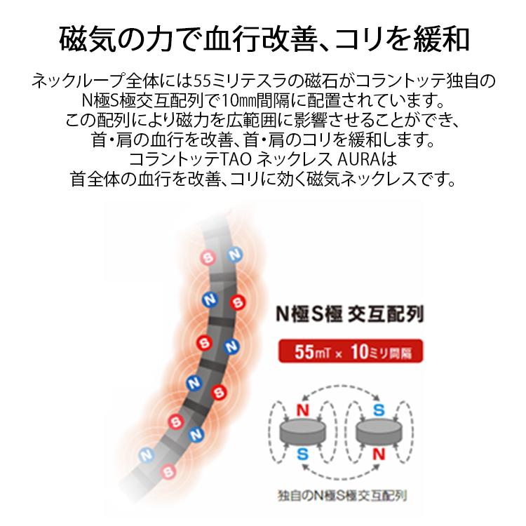 磁気ネックレス コラントッテ Colantotte TAO ネックレス AURA アウラ シルバー×ブラック ABAPH｜sunward｜04