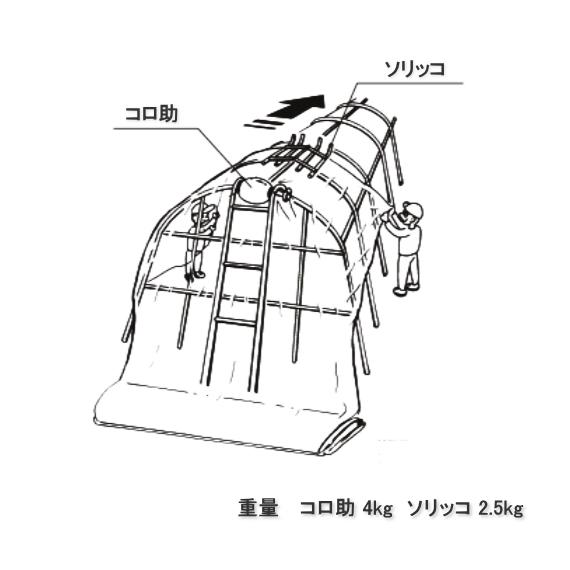 ハラックス コロ助セット ハウス屋根のフィルム展張機(ソリッコ付