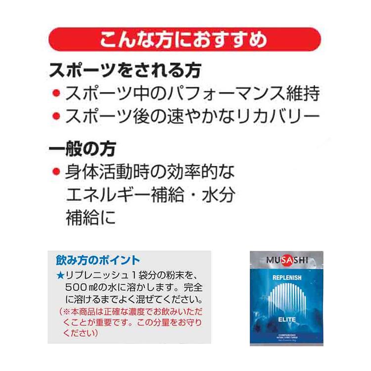 MUSASHI ムサシ REPLENISH リプレニッシュ 10袋入り サプリメント 多