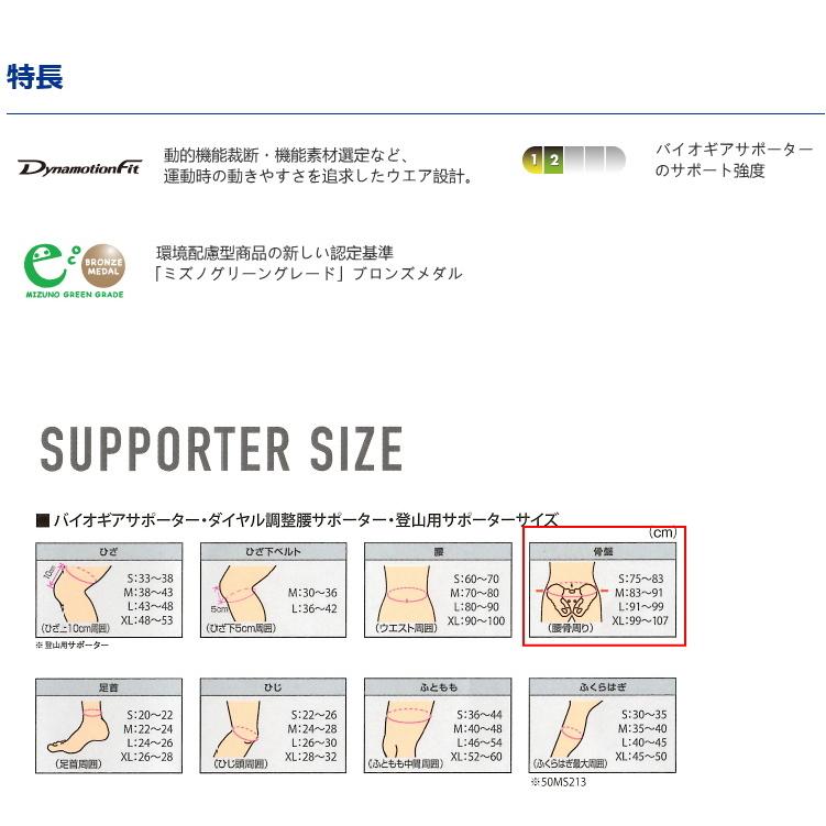 BIO GEAR ミズノ 腰サポーター バイオギアサポーター 腰用 1枚入