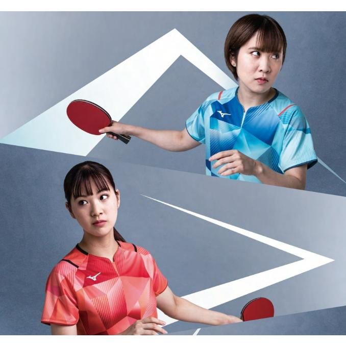 MIZUNO 卓球ユニフォーム ミズノ ゲームシャツ 2023年女子日本 MIZUNO 卓球ユニフォーム ミズノ ゲームシャツ 2023年女子日本