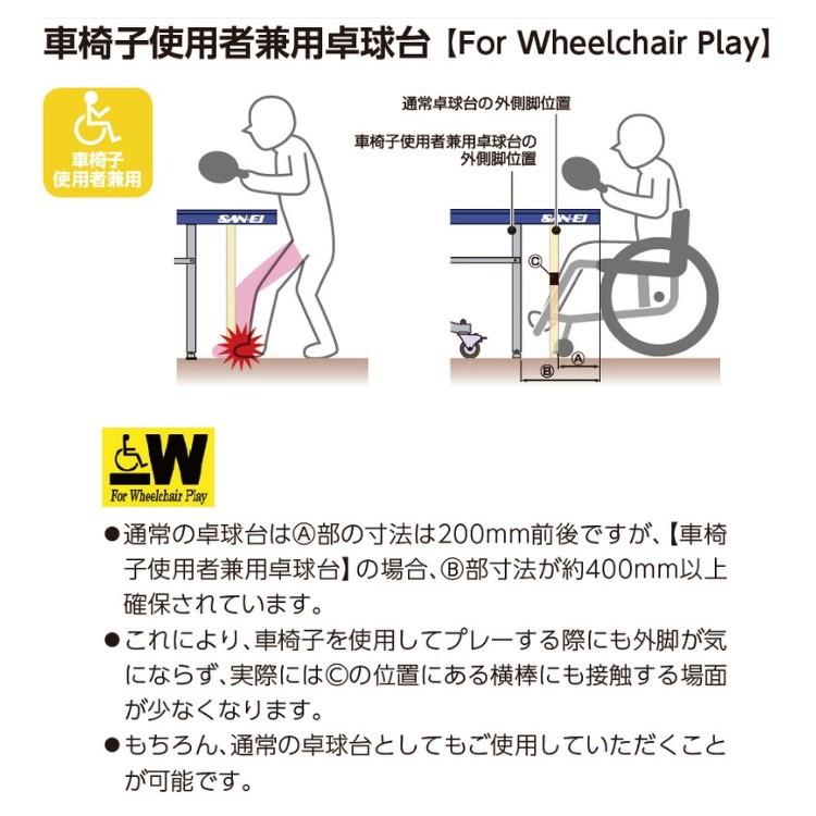 卓球台 国際規格サイズ 三英(SAN-EI/サンエイ) 内折式卓球台 PV-DX-W (ブルー) 14-653｜sunward｜03