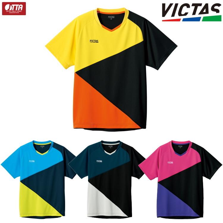 1182円 評価 卓球ユニフォーム VICTAS PLAY ヴィクタス カラーブロックゲームシャツ メンズ レディース 612103