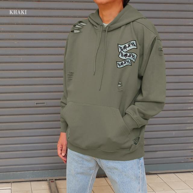 GALFY（ガルフィー） パーカー ダメージ加工 お金大好きパーカー ユニ