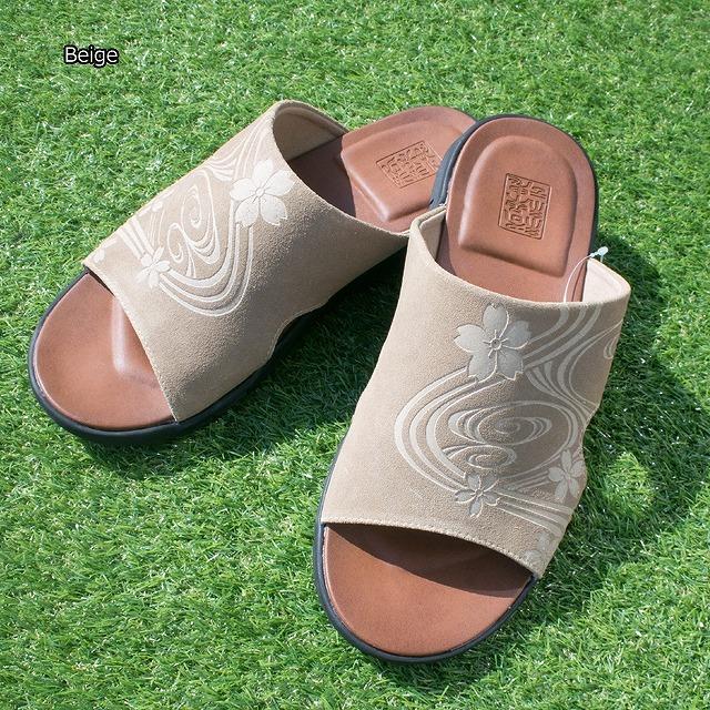 絡繰魂 カラクリダマシイ メンズ 和柄 流水桜シャワーサンダル 212912