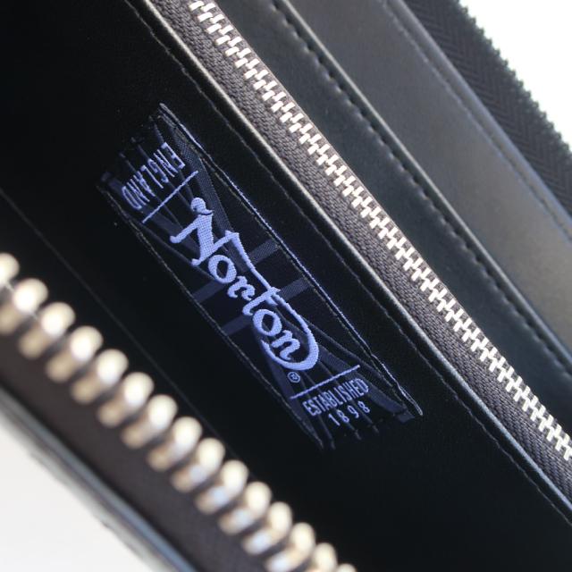 ノートン（NORTON） レザー編み ロング ウォレット 長財布 ブラック