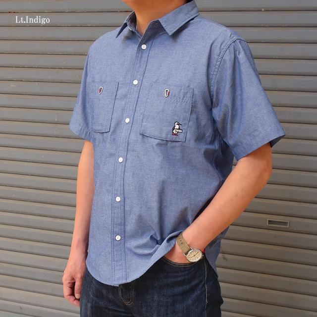 CHUMS（チャムス） シャツ メンズ 半袖 ヤーンダイド シャンブレー