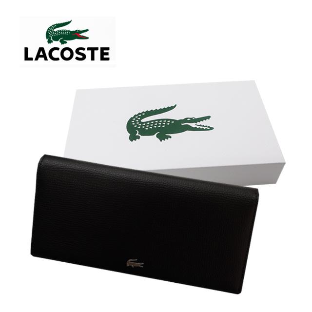LACOSTE（ラコステ） 財布 ロングウォレット レザー 黒 ブラック 長