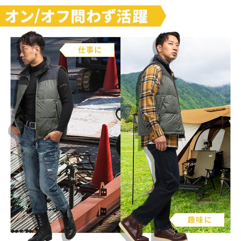 作業服 防寒着 コーデュラダウンベスト EVENRIVER イーブンリバー GR2005 メンズ 保温性 作業着 M-5L 2024秋冬新作 | EVENRIVER | 06