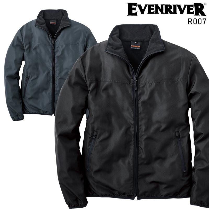 EVENRIVER（イーブンリバー） 作業服 防寒着 フルジップマイクロジャケット r007 メンズ 軽量 裏フリース 作業着 M-3L ...