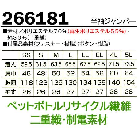 ◆送料込みです 新品近い送料高騰のため！ギリギリ最安値です。 クロダルマ】作業服【266181_半袖ジャンパー】 - 作業服・鳶服