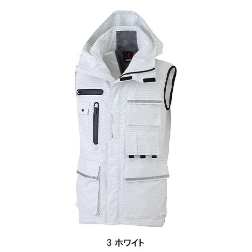 空調風神服 空調作業服 ベスト ウェア単品 大川被服 K1200 01200 熱中症対策 フード付 | 空調風神服 | 03