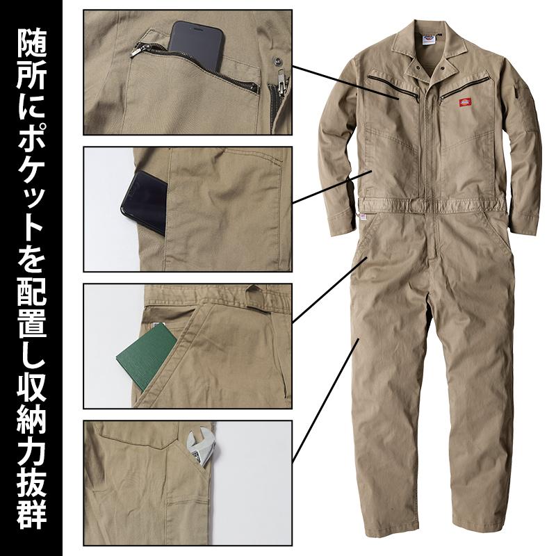 作業服 Dickies(ディッキーズ) ストレッチ 長袖つなぎ服 男女兼用 D-726 オールシーズン | Dickies | 04