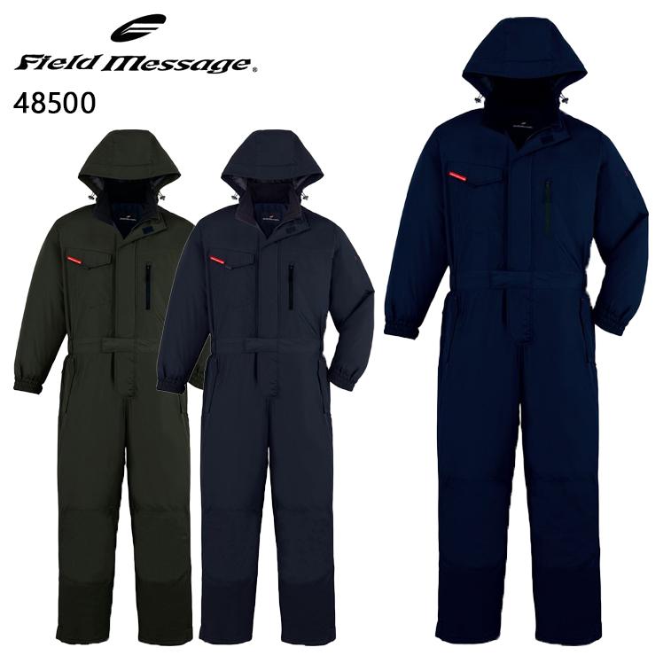 作業服 作業用品 秋冬用 自重堂 Field Message 防寒ツナギ服 防風 撥水 M 5l かわいい新作