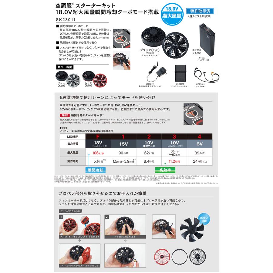 そのさん専用セット 自重堂 作業服・作業用品 空調服(R) 18.0Vスターターキット