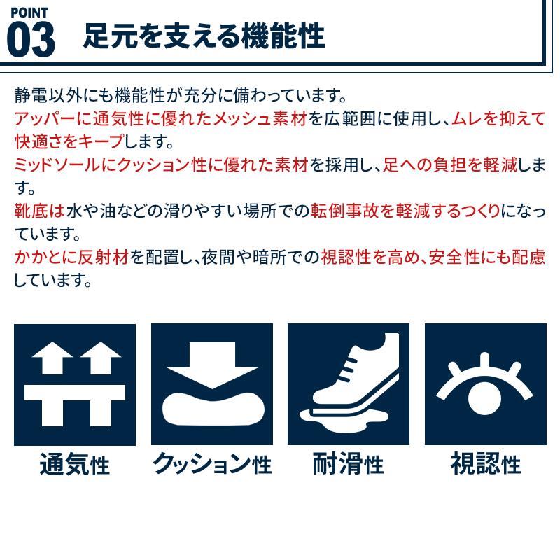 XEBEC 安全靴・安全スニーカー マジック ローカット おしゃれ 耐滑 静電 男女兼用 85113 ジーベック 85415 22-30cm | ジーベック | 04