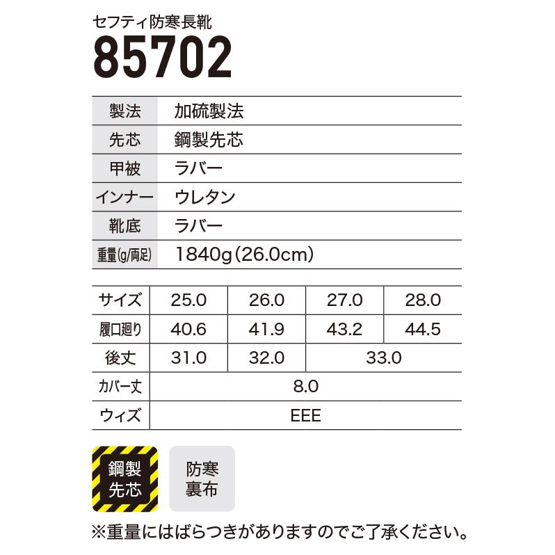 ジーベック（XEBEC） 安全靴 作業用 長靴85702 長靴 先芯あり : 作業服