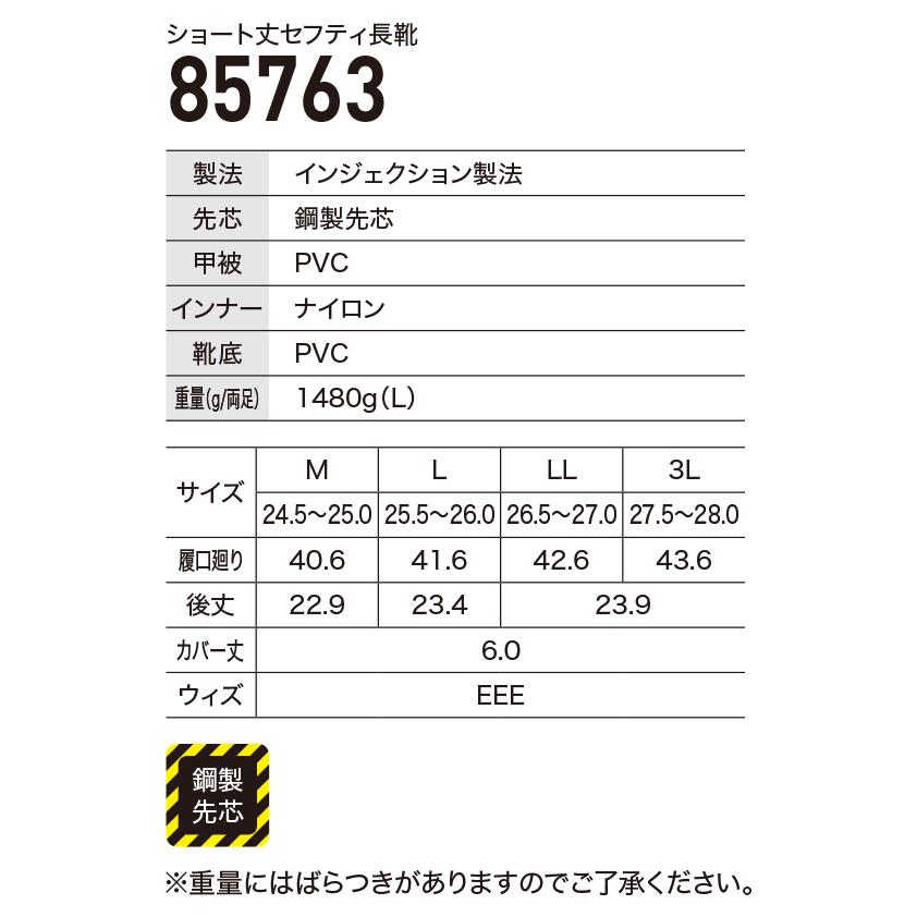 安全靴 ジーベック 安全長靴 先芯あり 85763 | ジーベック | 04