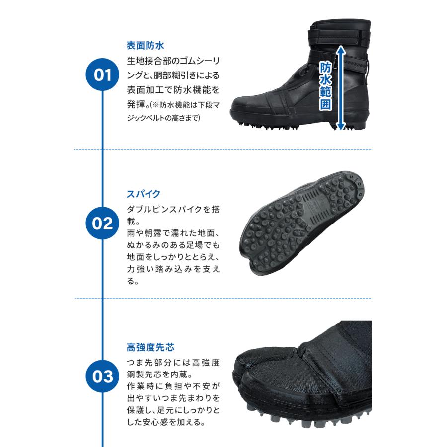 先丸安全防水スパイクシューズ 荘快堂 メンズ レディース 山林 農作業