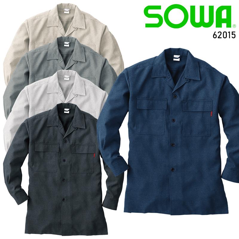 SOWA 長袖シャツ 作業服 春夏用 メンズ 62015 桑和 作業着 M-4L | SOWA