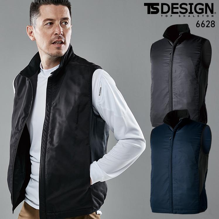 秋冬用 作業服・作業用品 防風ストレッチライトウォームベスト メンズ 藤和 TS-DESIGN 6628 | TS DESIGN