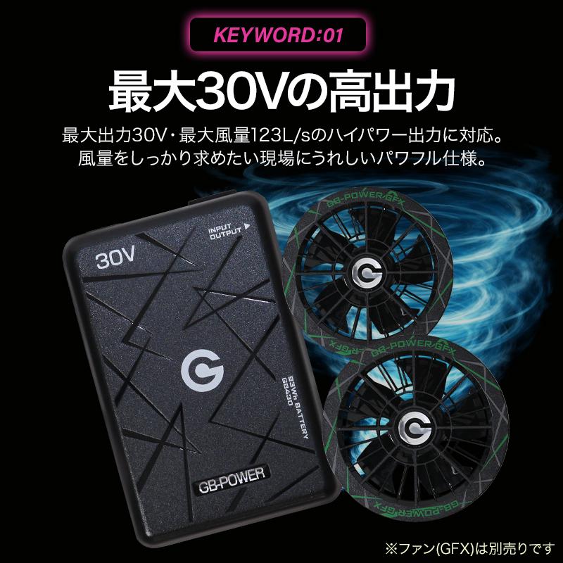 2026春夏新作】 GB-POWER 30V バッテリー Pro 作業服 春夏用 男女兼用