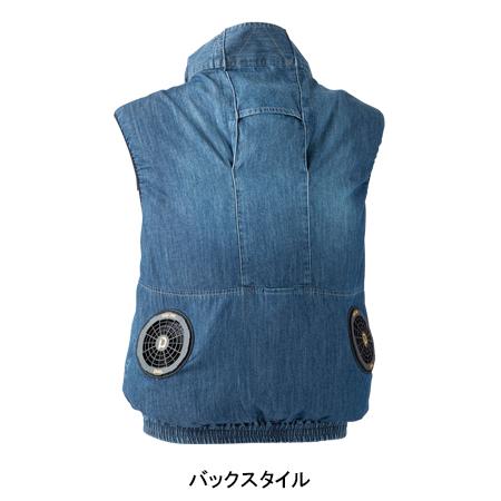 空調作業服 ベスト デニム ウェア単品 CUC 8822ヴィンテージ6oz WIND ZONE STYLE DOGMAN 熱中症対策 | CUC | 04