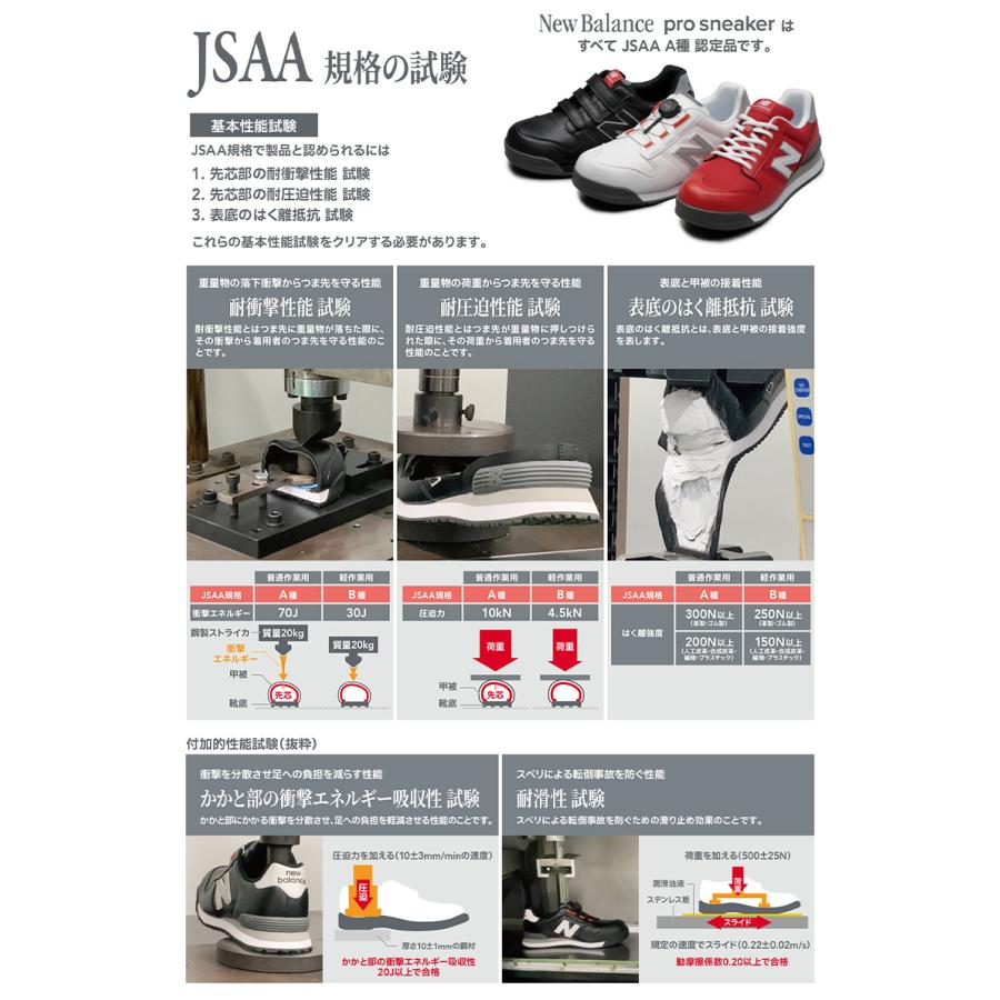 安全靴 ニューバランス PORTLAND ポートランド ローカット 紐タイプ JSAA規格 A種 衝撃吸収 耐油 newbalance 作業靴の画像