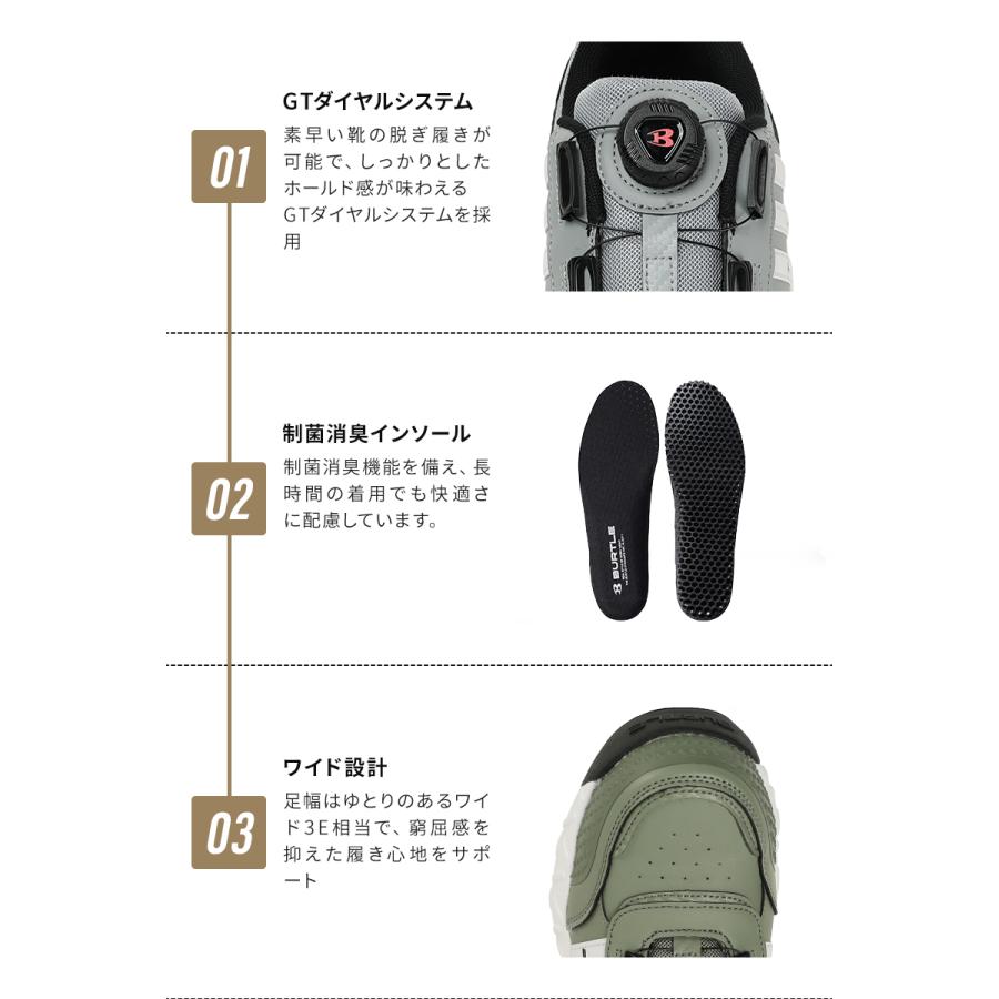 BURTLE 安全靴・安全スニーカー ダイヤル ローカット おしゃれ 耐油 耐滑 男女兼用 3303 バートル XS(23~23.5)-XL(27~28cm) | BURTLE | 07