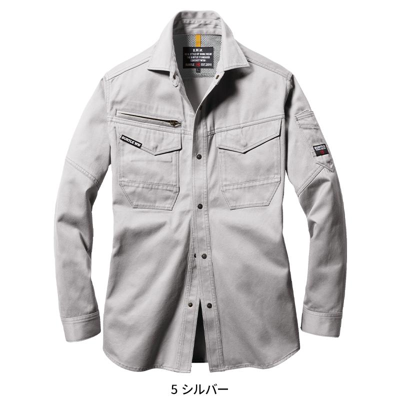 BURTLE 長袖シャツ(ユニセックス) 作業服 秋冬用 男女兼用 8105 バートル 作業着 SS-5L | BURTLE | 03