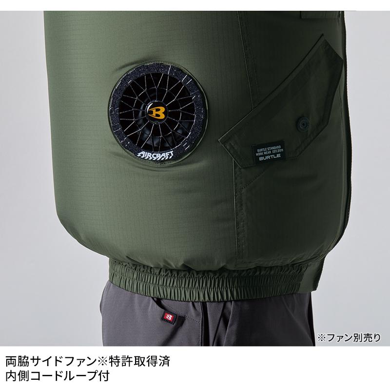 BURTLE（バートル） 空調作業服 ベスト サイドファンAC2074 ウェア単品